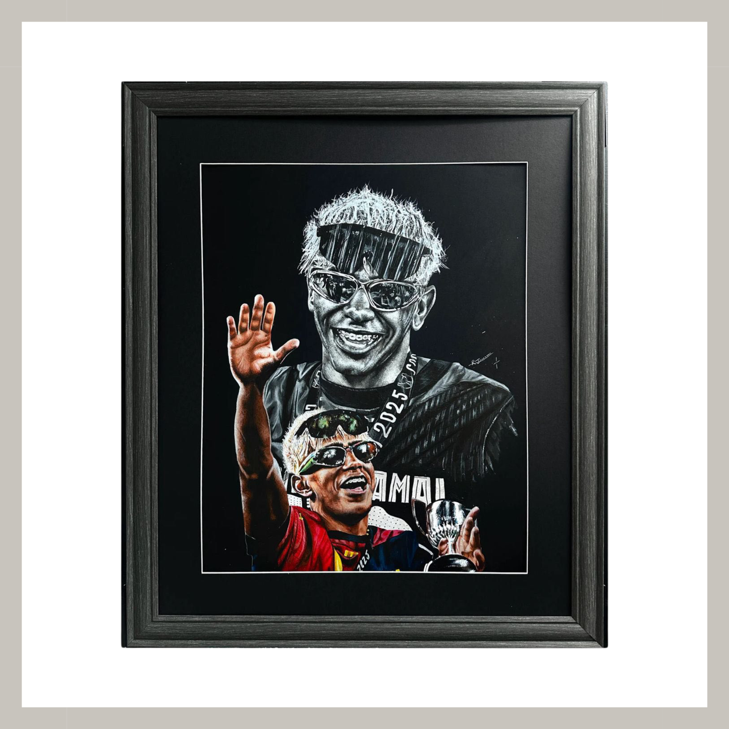 1/1 hand-painted portrait of Lamine yemal