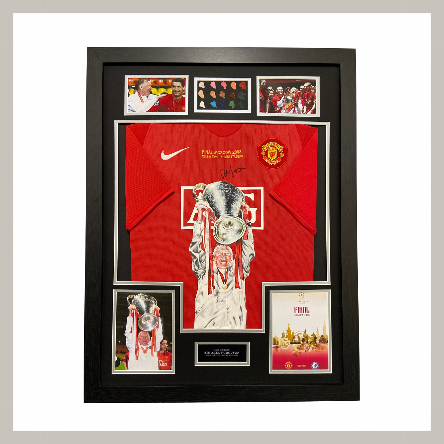 1/1 Sir Alex furguson hand painted, hand signed and framed.