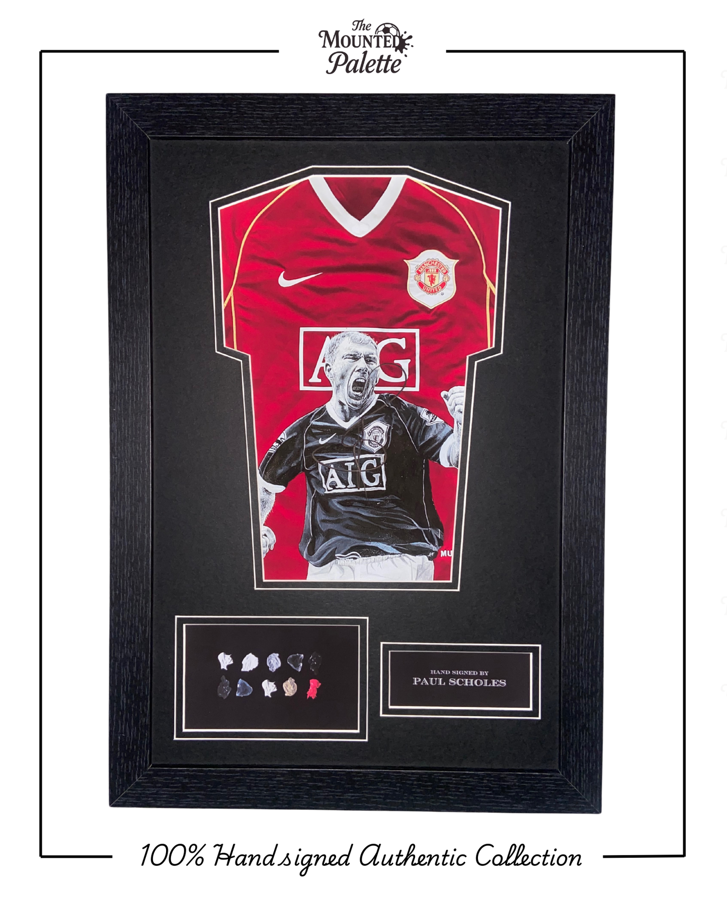 Hand signed 100% authentic Paul Scholes Mini Shirt