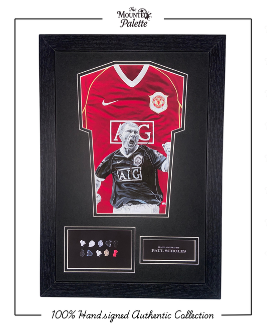Hand signed 100% authentic Paul Scholes Mini Shirt
