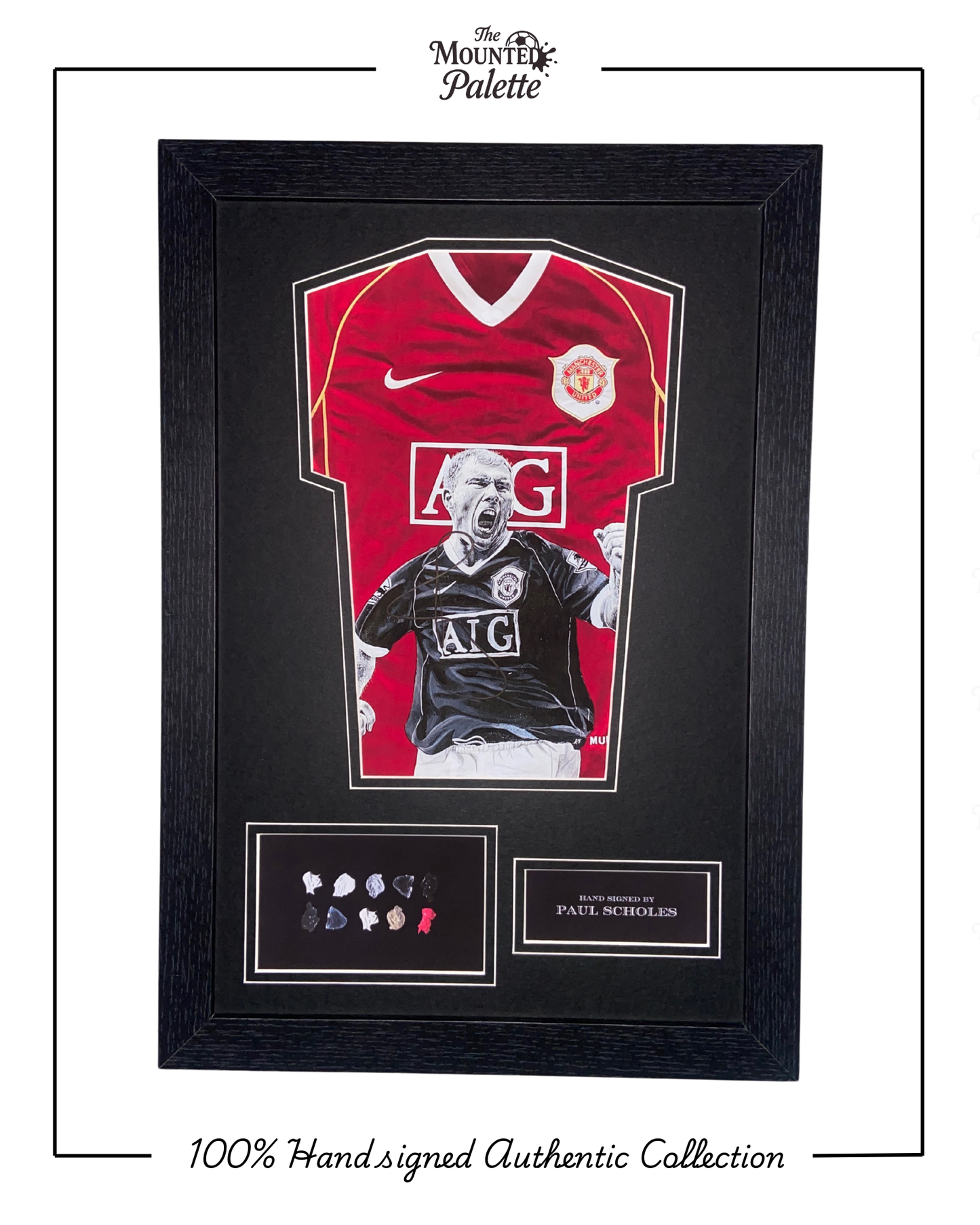 Hand signed 100% authentic Paul Scholes Mini Shirt