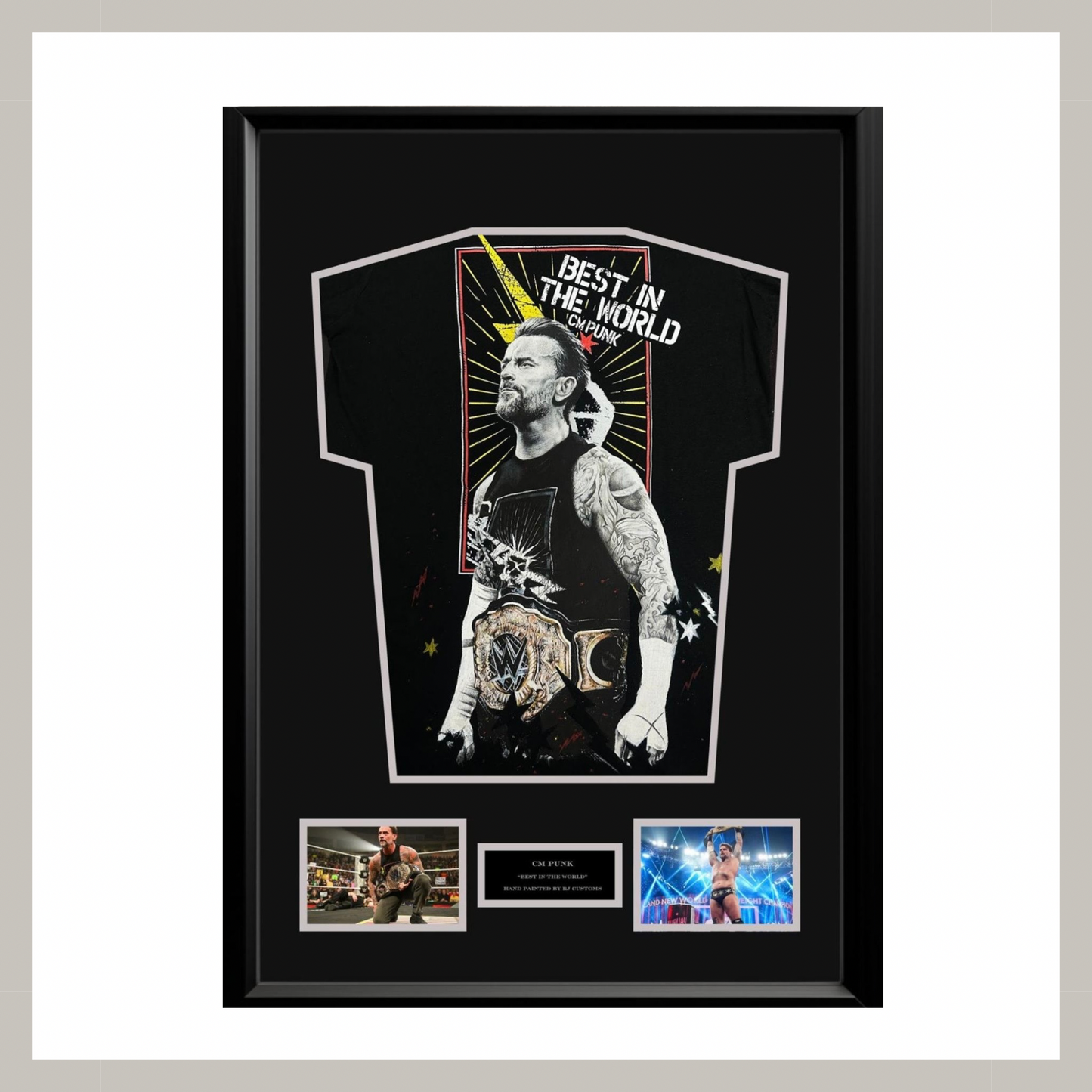 1/1 Hand Painted CM Punk Framed Shirt.